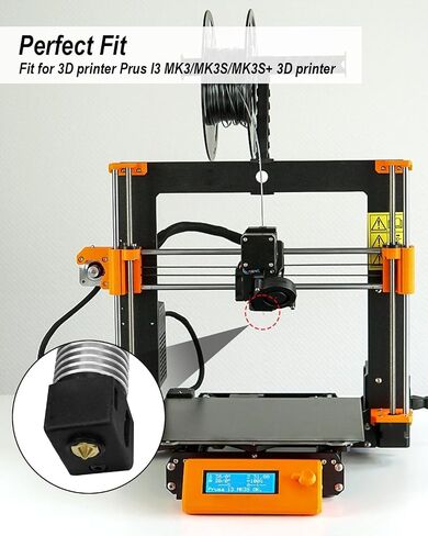 مجموعة نهاية ساخنة من ULZOZN تناسب طابعة Prusa I3 MK3/MK3S/MK3S+ ثلاثية الأبعاد، مجموعة طارد الحرارة لرأس الطباعة مع 4 فوهات إضافية in Saudi Arabia