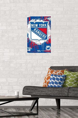 Trends International NHL New York Rangers - Maximalist Logo 23 Wall Poster, 22.37" x 34.00", Premium Unframed Version in Saudi Arabia