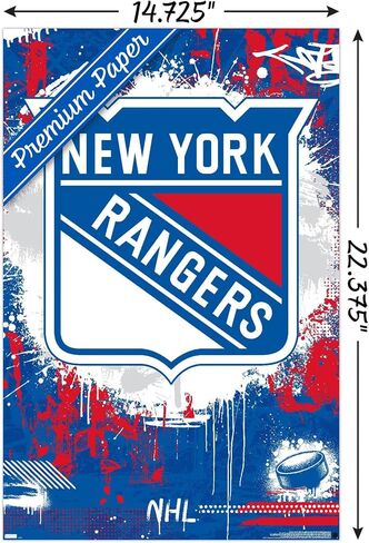 Trends International NHL New York Rangers - Maximalist Logo 23 Wall Poster, 22.37" x 34.00", Premium Unframed Version in Saudi Arabia