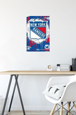 Trends International NHL New York Rangers - Maximalist Logo 23 Wall Poster, 22.37" x 34.00", Premium Unframed Version in Saudi Arabia