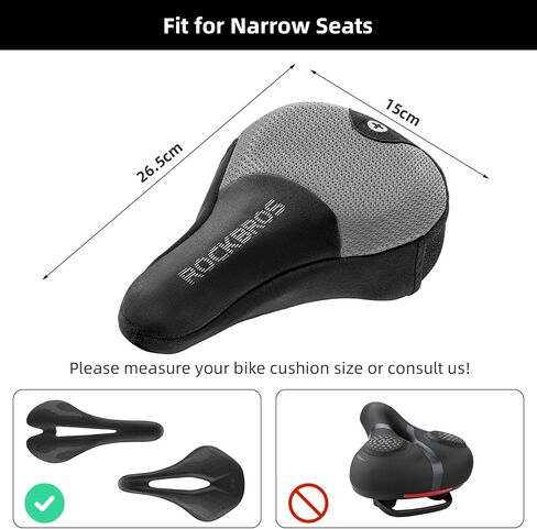 ROCKBROS Bike Seat Cushion with Airbag Anti-Slip Gel Bike Seat Cover for Kids Women Men Breathable & Waterproof Padded Bicycle Seat Cushion Cover for Road Mountain Bike in Saudi Arabia