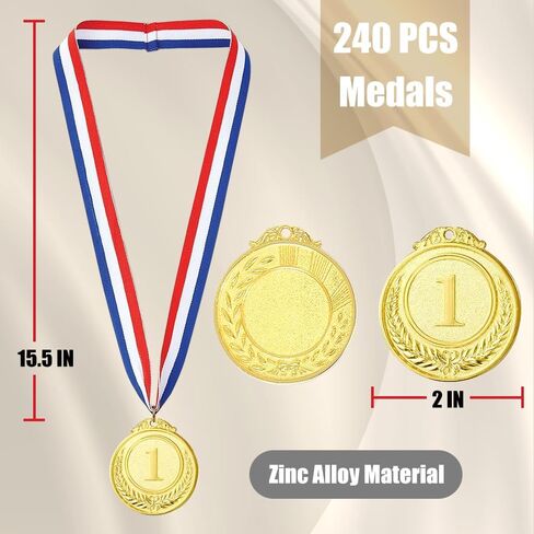 96 Pieces Metal Gold Silver Bronze Award Medals 1st 2nd 3rd Place Winner Awards with Neck Ribbon for Competitions, Sports, Party, Prizes, 2 Inches in Saudi Arabia