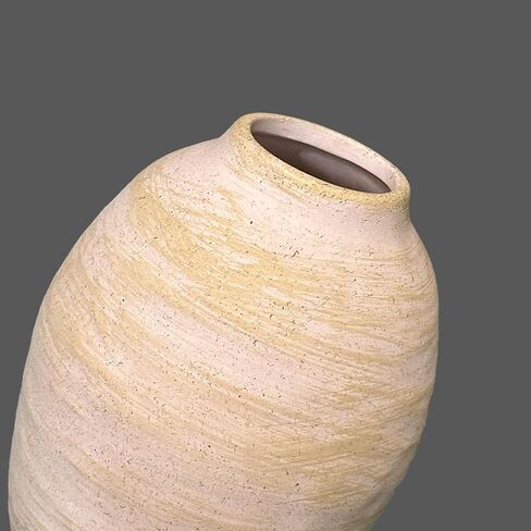Rustic Ceramic Farmhouse Flower Large Vase - White Modern Farmhouse Vases Boho Ceramic Vase Terra Cotta Pottery Vase for Home Decor, Table, Living Room Decoration, Entryway Decor, Mantel Decorative in Saudi Arabia