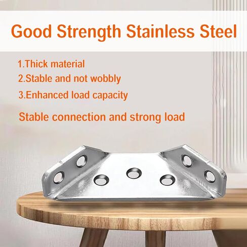 20Pack Stainless Steel Corner Braces Connector with 90 Screws,a Z-Shaped Double Head Screwdriver,Universal Trapezoidal Bracket for Furniture,Cabinets,Tables,Chairs-Strong Support and Easy Fastening in Saudi Arabia