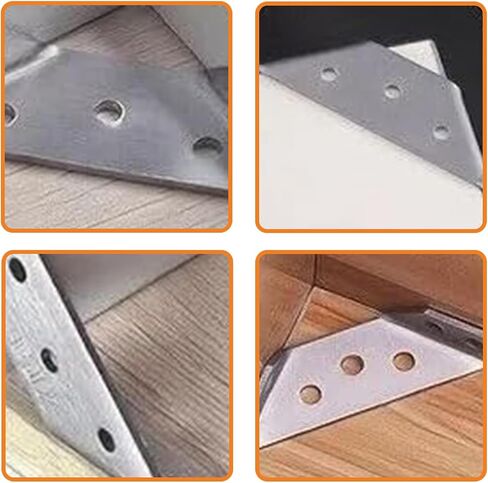 20Pack Stainless Steel Corner Braces Connector with 90 Screws,a Z-Shaped Double Head Screwdriver,Universal Trapezoidal Bracket for Furniture,Cabinets,Tables,Chairs-Strong Support and Easy Fastening in Saudi Arabia