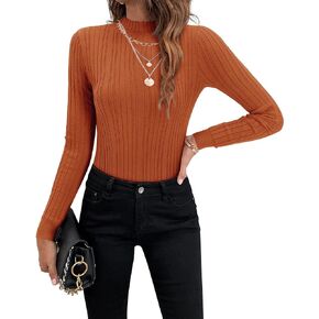 KILIG Women’s Long Sleeve Fall Mockneck Pullover Sweater Fitting Basic Turtleneck Sweater Tops Fashion