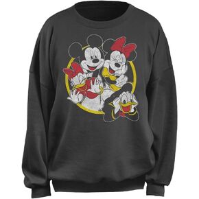Disney Women's Junior's Group Oversized Fleece, Charcoal, Large
