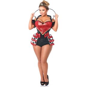 Daisy corsets womens Top Drawer Plus Size 6 Pc Royal Red Queen Corset Costume