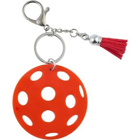 New valley warbler Pickleball Elegant Round Acrylic Keychain with Tassel and Clasp – A Stylish Accessory for Every Enthusiast