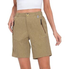 Mapamyumco Women’s Hiking Shorts Quick Dry Stretch for Golf Outdoor Camping Travel, Zipper Pockets