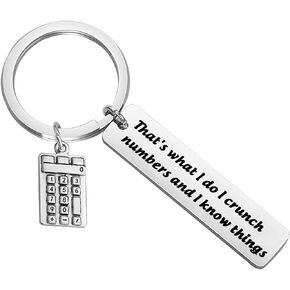 HOLLP Accountant Gift Calculator Charm Keychain That's What I Do I Crunch Numbers and I know Things Keychain