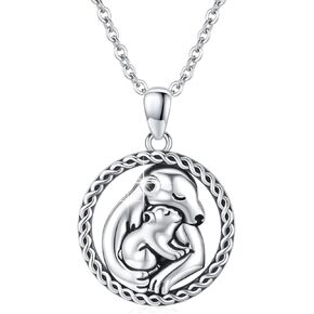 الكلب قلادة هدية عيد الأم للأم 925 الفضة الاسترليني قلادة الحيوان لطيف للفتيات الأم قلادة دائرة قلادة قلادة إنفينيتي رمز مجوهرات هدايا عيد الميلاد للنساء الفتيات الأصدقاء في سن المراهقة in Kuwait