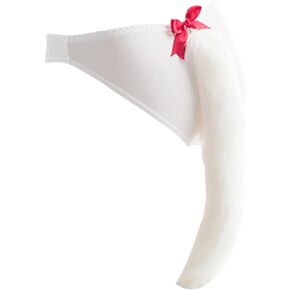 YOMORIO Cute Cat Tail Panties Womens Anime Cosplay Underwear Faux Fox Tail Lingerie Fancy Costume