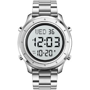 Gosasa Multifunction LED Digital Men's Watches Leather Band Outdoor Sport Wristwatch for Men Date Alarm Casual Male Watch Stainless Steel Waterproof Stopwatch