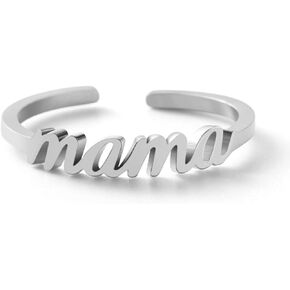 CHENVA Mama Ring Dainty Ring Adjustable Ring Jewelry Mothers Day Birthday Gift for Mom