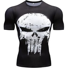 Men's Compression Shirt, Soft Short Sleeve 3D Print Fitness Sports Shirt Gym T-Shirt