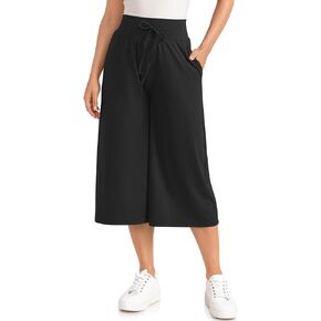 TARSE Wide Leg Cropped Palazzo Pants for Women Culottes with Pockets Summer Gaucho Pants