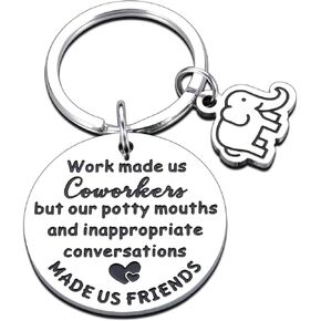 Inspirational Elephant Gifts for Women Men Thankyou Keychain Gifts for Coworker Work Bestie Goodbye Gift for Colleagues Farewell Retirement Gift for Work Friends Friendship Keychain for Women