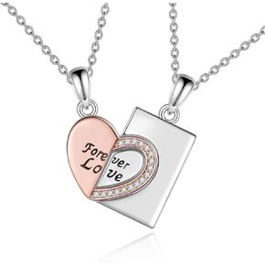YFN Couple Necklace Sterling Silver Yin Yang Matching Pendant for Couple Friends Jewelry Gifts for Women Men Girlfriend Boyfriend