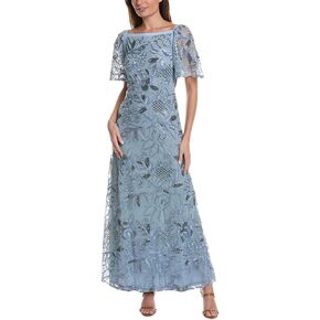 JS Collections Women's Yvonne Flutter A-line Gown
