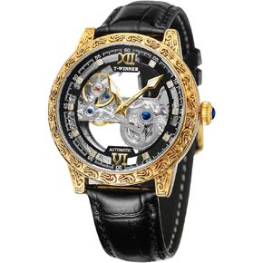 FORSINING Skeleton Watch for Men Transparent Movement Mechanical Watch Luxury Tourbillon Self Winding Mens Wrist Watch