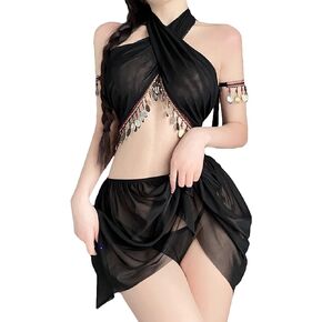 JasmyGirls Princess Cosplay Lingerie Sexy Maid Costume Anime Bikini Role Playing Outfit Halloween Arabian Dance Club Dress