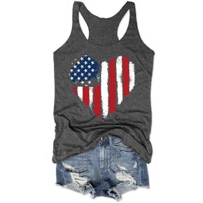 American Flag Tank Tops for Women 4th of July Air Force Flyover Flag Tank Shirts with Eagle Patriotic USA Flag Vest Shirt