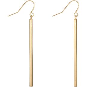 QzxEqz Long Vertical Earring Bar Dangle Earring Minimal Long Earrings Geometric jewelry rectangle for Women Girls