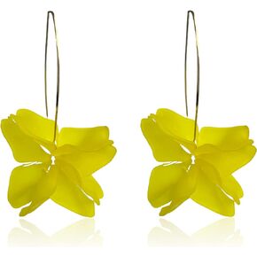 Boho Flower Floral Petal Earrings Flower Hoop Acrylic Dangle Earrings for Women Girls Christmas Valentines Mothers Day Birthday Gifts for Her Women Mom Wife Sister Girlfriend Teenage Girls