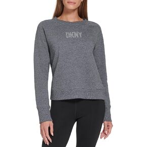 DKNY Women's Rhinestone Logo Crew Neck