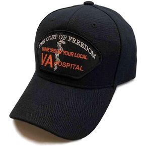 VetFriends.com The Cost of Freedom Hat for Men Black Cap with Embroidered Patch