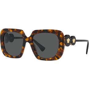 Versace Woman Sunglasses Light Havana Frame, Dark Grey Lenses, 54MM