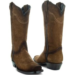 Soto Boots Women's Suede Burnished Cowboy Boots M50057