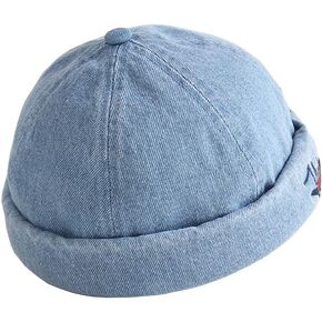 Gogobear Denim Brimless Cap Fashion Brimless Hat Street Casual Lovers Hip Hop Dancing Watch Cap