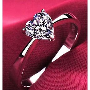 CZ Engagement Rings for Women 925 Sterling Silver Solitaire Cushion Love Heart Cubic Zirconia Promise Engagement Ring