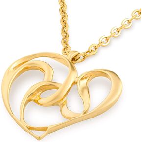 KA-TAL' 14K Gold Plated Heart Pendant Necklace with 24" Long Chain +2" Extender Beautifully Gift Boxed