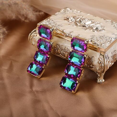 Women Girls Multi Glass Drill Dangle Earrings Rhinestone Vintage Dangle Earrings for Prom Party Dangle Earrings for Women Fashion Glass Drill Statement Drop Dangle Earrings in Kuwait