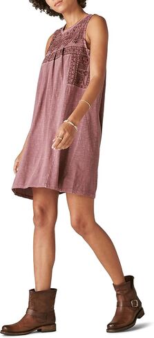 Lucky Brand Women's Sleeveless Embroidered Knit Mini Dress in Saudi Arabia