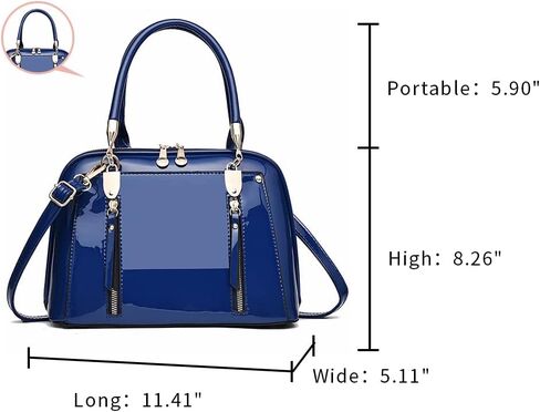 محافظ وحقائب يد JHVYF للنساء من جلد البولي يوريثان حقائب كتف بمقبض علوي 920 أزرق داكن in Kuwait