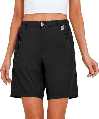 Mapamyumco Women’s Hiking Shorts Quick Dry Stretch for Golf Outdoor Camping Travel, Zipper Pockets in Saudi Arabia