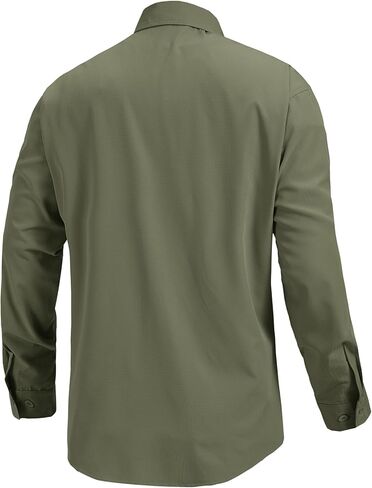 Mens Safari Sun Shirts UPF 50+ UV Sun Protection Long Sleeve Outdoor Quick Dry Fishing Hiking Gardening Shirts in Kuwait
