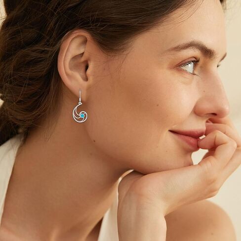 Sterling Silver Hypoallergenic Earrings Celtic Knot/Feather/DNA/Mountain/Butterfly Dangle Earrings Nature/Biology Science Dangling Jewelry Christmas Gifts for Women Girls in Saudi Arabia