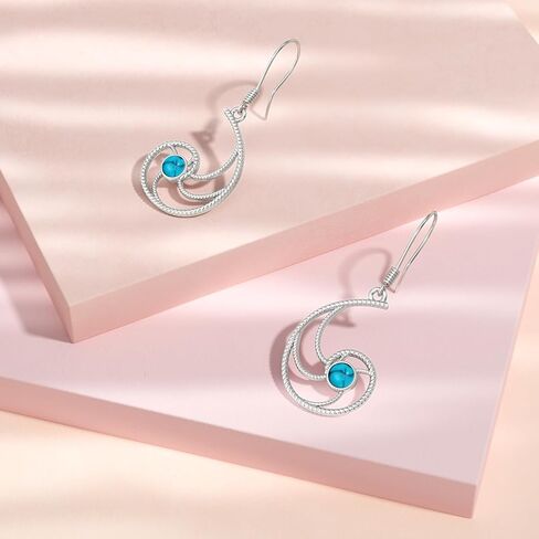 Sterling Silver Hypoallergenic Earrings Celtic Knot/Feather/DNA/Mountain/Butterfly Dangle Earrings Nature/Biology Science Dangling Jewelry Christmas Gifts for Women Girls in Saudi Arabia