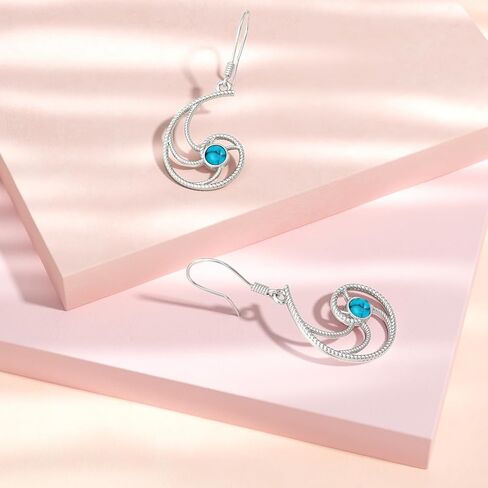 Sterling Silver Hypoallergenic Earrings Celtic Knot/Feather/DNA/Mountain/Butterfly Dangle Earrings Nature/Biology Science Dangling Jewelry Christmas Gifts for Women Girls in Saudi Arabia
