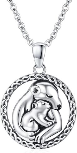 الكلب قلادة هدية عيد الأم للأم 925 الفضة الاسترليني قلادة الحيوان لطيف للفتيات الأم قلادة دائرة قلادة قلادة إنفينيتي رمز مجوهرات هدايا عيد الميلاد للنساء الفتيات الأصدقاء في سن المراهقة in Kuwait