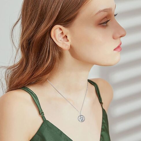 الكلب قلادة هدية عيد الأم للأم 925 الفضة الاسترليني قلادة الحيوان لطيف للفتيات الأم قلادة دائرة قلادة قلادة إنفينيتي رمز مجوهرات هدايا عيد الميلاد للنساء الفتيات الأصدقاء في سن المراهقة in Kuwait