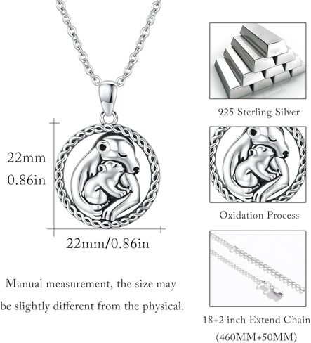 الكلب قلادة هدية عيد الأم للأم 925 الفضة الاسترليني قلادة الحيوان لطيف للفتيات الأم قلادة دائرة قلادة قلادة إنفينيتي رمز مجوهرات هدايا عيد الميلاد للنساء الفتيات الأصدقاء في سن المراهقة in Kuwait
