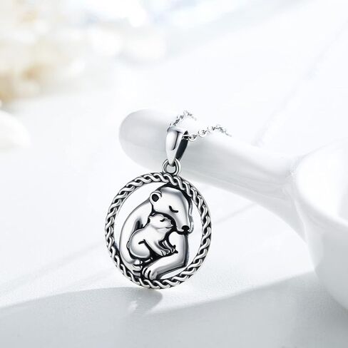 الكلب قلادة هدية عيد الأم للأم 925 الفضة الاسترليني قلادة الحيوان لطيف للفتيات الأم قلادة دائرة قلادة قلادة إنفينيتي رمز مجوهرات هدايا عيد الميلاد للنساء الفتيات الأصدقاء في سن المراهقة in Kuwait