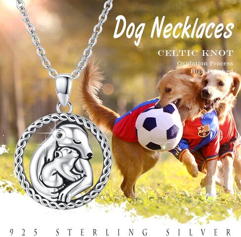 الكلب قلادة هدية عيد الأم للأم 925 الفضة الاسترليني قلادة الحيوان لطيف للفتيات الأم قلادة دائرة قلادة قلادة إنفينيتي رمز مجوهرات هدايا عيد الميلاد للنساء الفتيات الأصدقاء في سن المراهقة in Kuwait