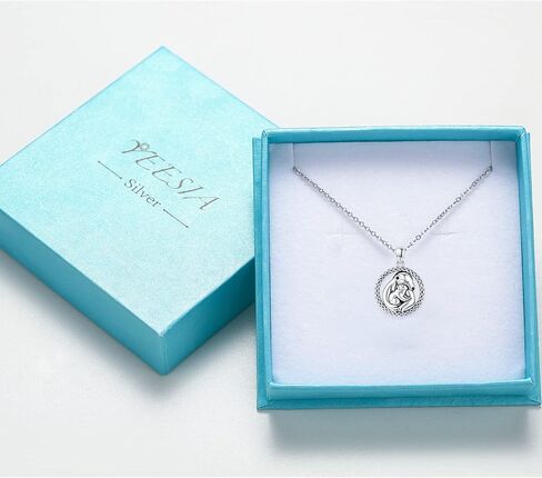 الكلب قلادة هدية عيد الأم للأم 925 الفضة الاسترليني قلادة الحيوان لطيف للفتيات الأم قلادة دائرة قلادة قلادة إنفينيتي رمز مجوهرات هدايا عيد الميلاد للنساء الفتيات الأصدقاء في سن المراهقة in Kuwait